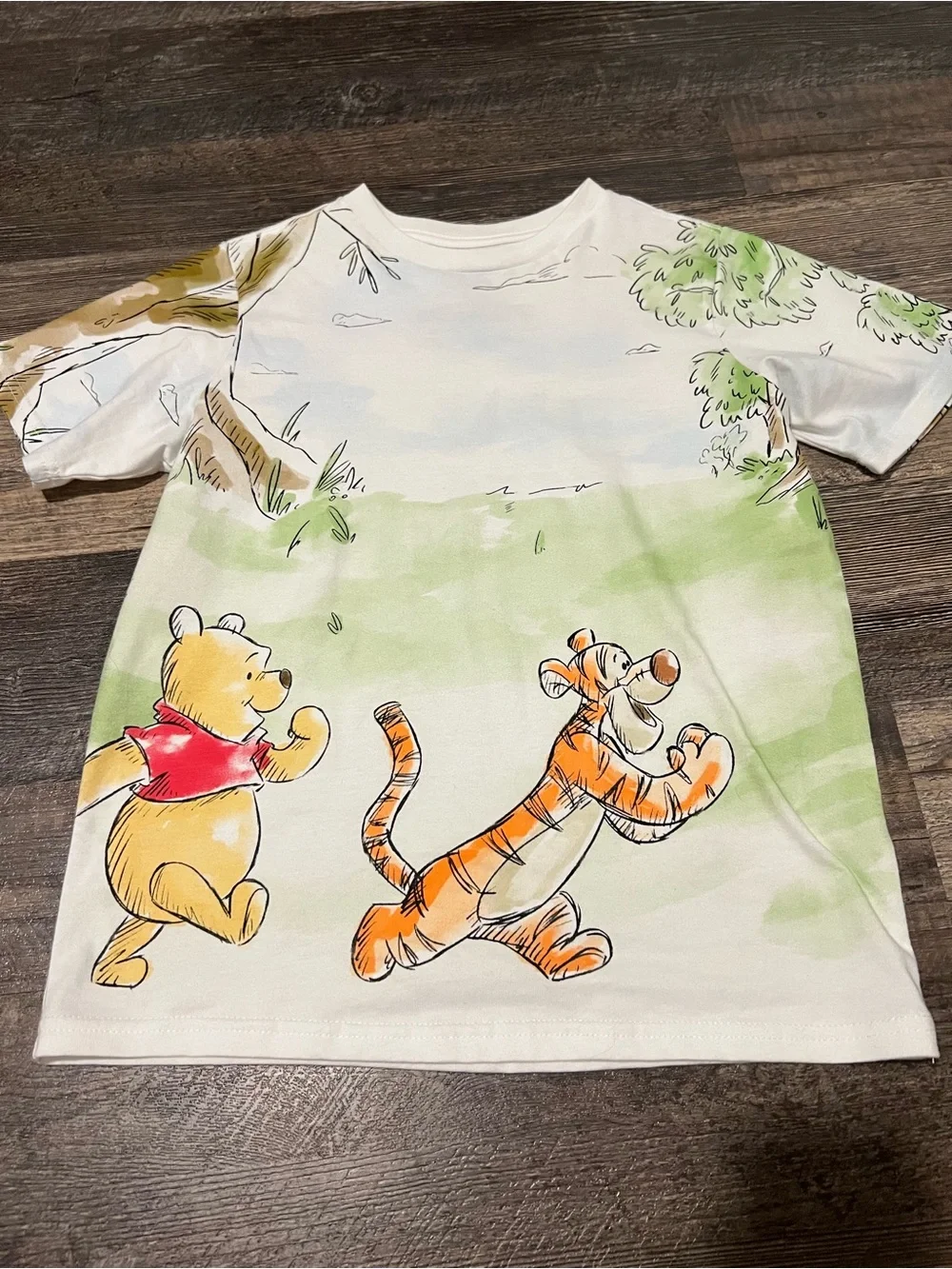 Disney Winnie the Pooh & Tigger Short Sleeve Tee - White, Green, Orange